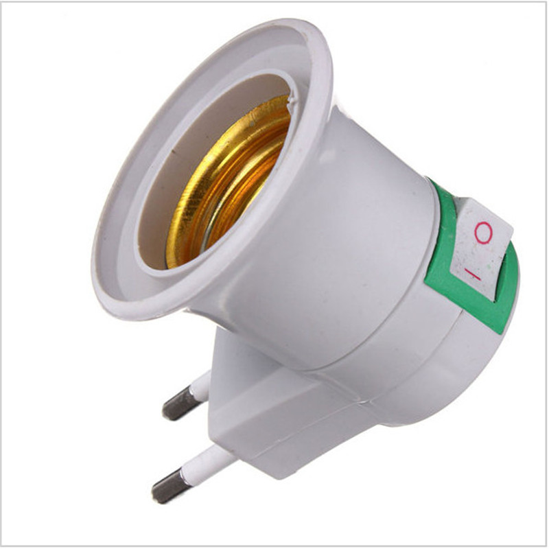 10pcs 고품질 E27 램프 기초 EU 마개 램프 홀더 변환기 나사 입 유형 빛 홀더 이동할 수있는 둥근 발 램프 기초